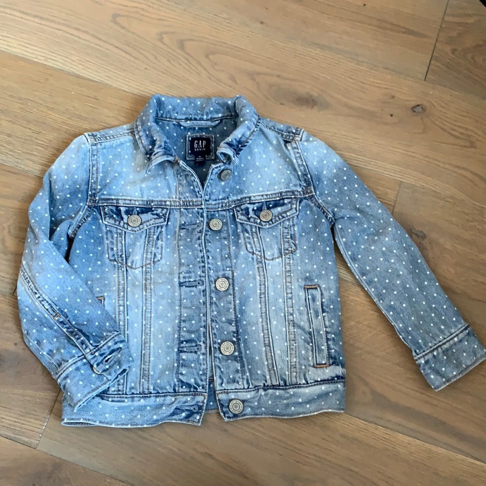 Gap polka dot jean jacket